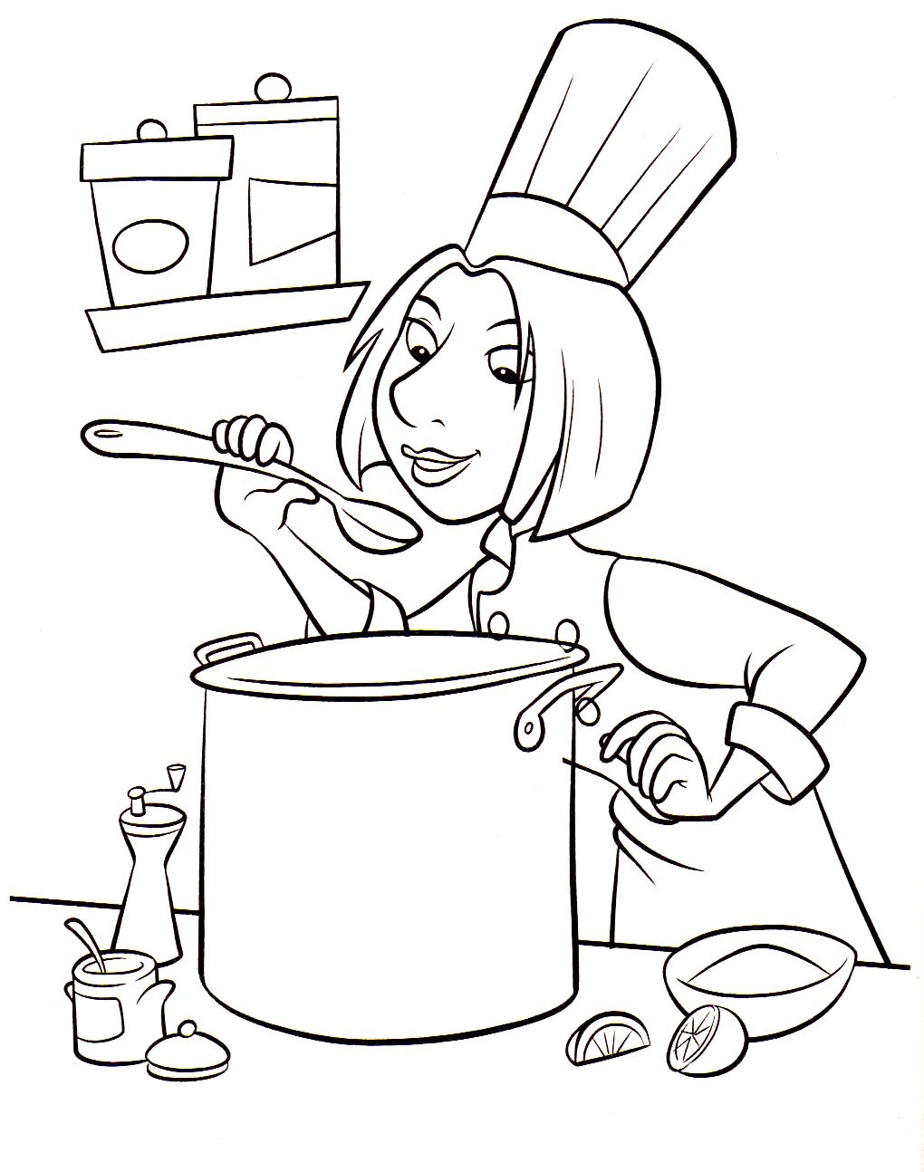coloriage ratatouille colette cuisine